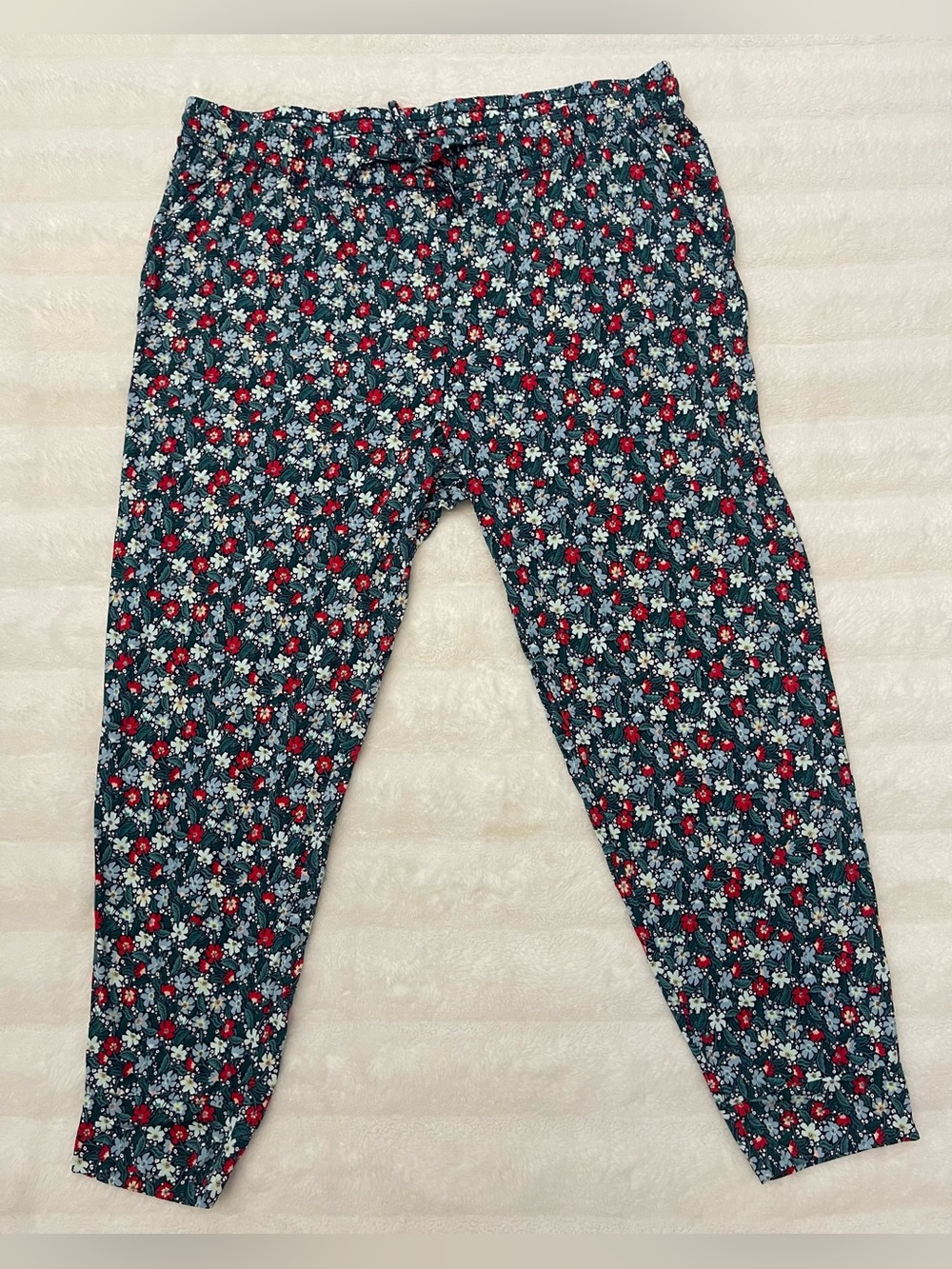 State Of Day Printed Jogger Pajama Pant Green Floral 3XL - Picture 3 of 10